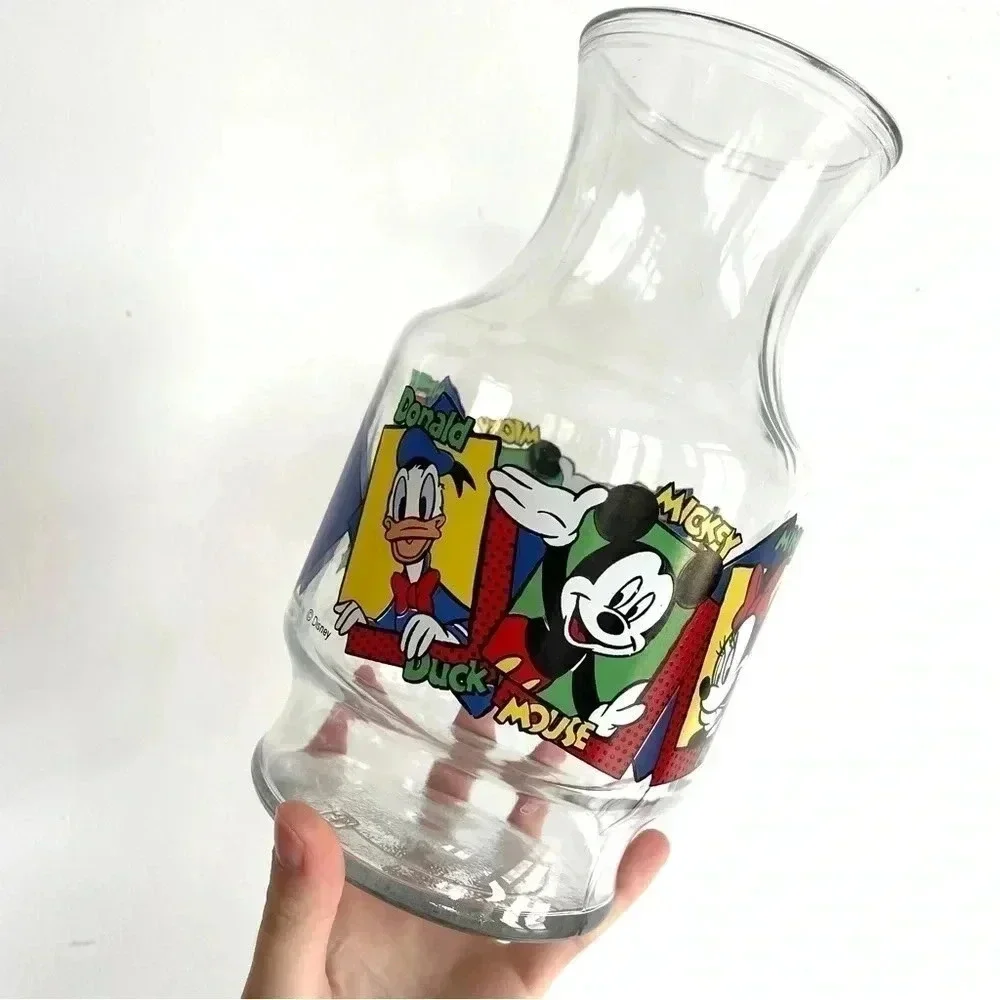 Vintage Disney Carafe Anchor Hocking Glassware Pitcher Mickey Minnie Donald Duck